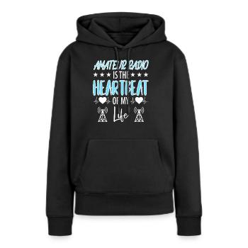 Amateur Radio Radio Radio Radio Radio Amateur Vintage - Sweat à capuche Premium bio Femme - noir - Devant - Julia (174cm)