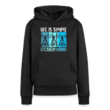 Amateur Radio Radio Radio Radio Radio Amateur Vintage - Sweat à capuche Premium bio Femme - noir - Devant - Julia (174cm)