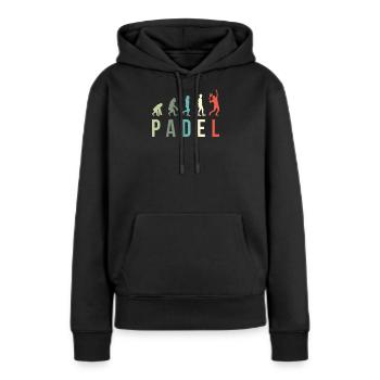 Padel Vintage Impact Evolution - Women’s Premium Organic Hoodie - black - Front - Julia (174cm)