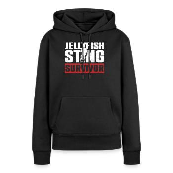 Survivant de la piqûre de méduse - Qualle Medusa - Sweat à capuche Premium bio Femme - noir - Devant - Julia (174cm)