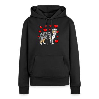 Berger australien - Sweat à capuche Premium bio Femme - noir - Devant - Julia (174cm)