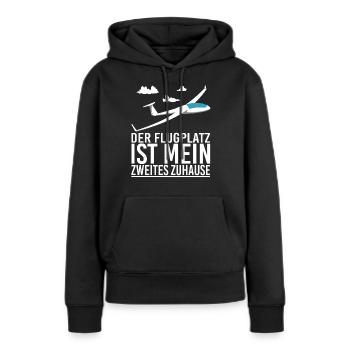 Segelflieger Segelfliegen Flugplatz - Frauen Premium Bio Hoodie - Schwarz - Vorne - Julia (174cm)