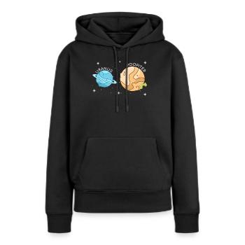 Uranus Poopiter - Uranus Planet Space Drôle - Sweat à capuche Premium bio Femme - noir - Devant - Julia (174cm)