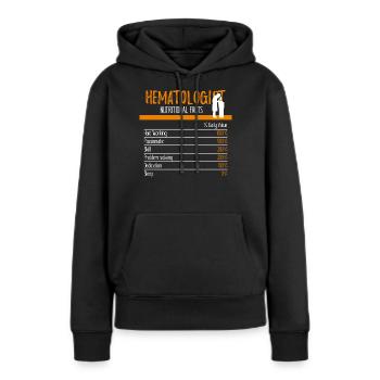 Ingrédients hématologues - Sweat à capuche Premium bio Femme - noir - Devant - Julia (174cm)
