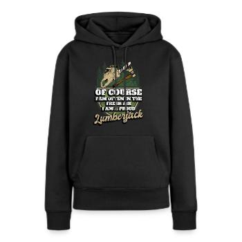 Motorsäge Förster Holzfäller - Frauen Premium Bio Hoodie - Schwarz - Vorne - Julia (174cm)