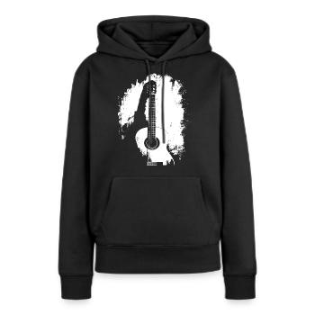 Guitariste Guitariste Vintage Guitariste - Sweat à capuche Premium bio Femme - noir - Devant - Julia (174cm)