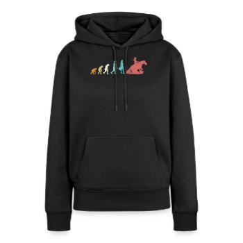 Evolution Sliding Stop | Western Riding - Frauen Premium Bio Hoodie - Schwarz - Vorne - Julia (174cm)