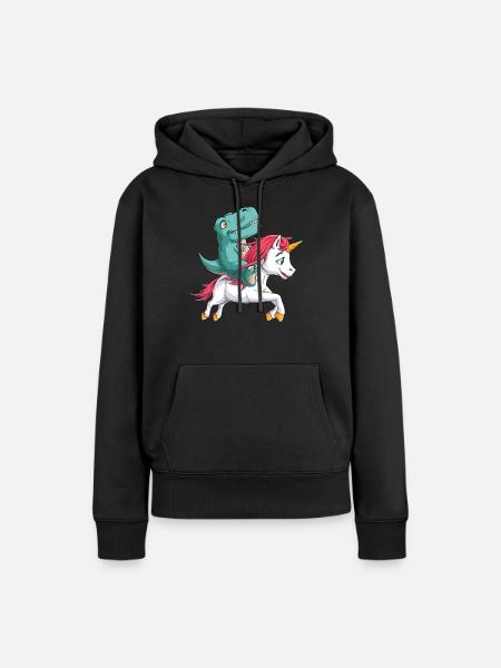 Baby T Rex Einhorn Dinosaurier Süßes Jungen Geschenk - Frauen Premium Bio Hoodie - Schwarz