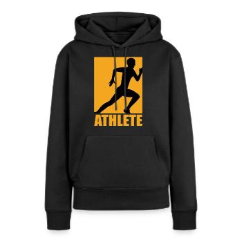 Athlete Design - Frauen Premium Bio Hoodie - Schwarz - Vorne - Julia (174cm)