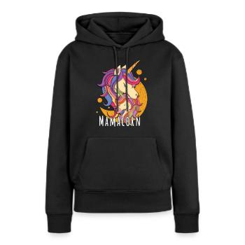 Rainbow Unicorn Mom Mama Mother's Day - Frauen Premium Bio Hoodie - Schwarz - Vorne - Julia (174cm)