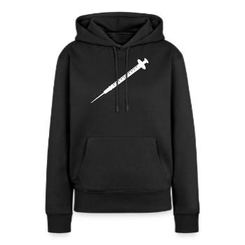 Seringue - Sweat à capuche Premium bio Femme - noir - Devant - Julia (174cm)