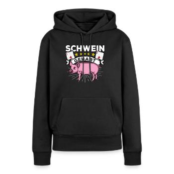 Doppelkopf - Frauen Premium Bio Hoodie - Schwarz - Vorne - Julia (174cm)