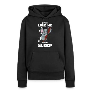 Koala - Frauen Premium Bio Hoodie - Schwarz - Vorne - Julia (174cm)