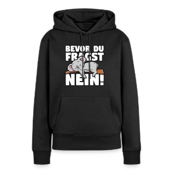 Koala - Frauen Premium Bio Hoodie - Schwarz - Vorne - Julia (174cm)