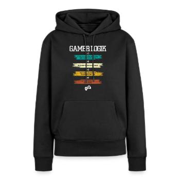 Gamer Logik - Frauen Premium Bio Hoodie - Schwarz - Vorne - Julia (174cm)