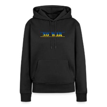 Pas de guerre - Pas de guerre - Pour la paix - Sweat à capuche Premium bio Femme - noir - Devant - Julia (174cm)