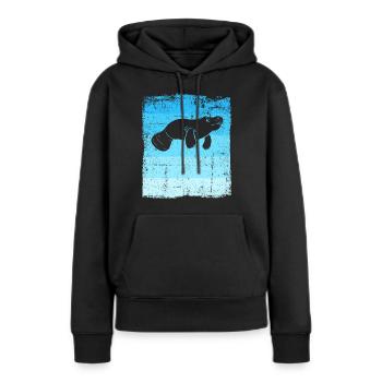 Lamantins Drôles de lamantins - Sweat à capuche Premium bio Femme - noir - Devant - Julia (174cm)