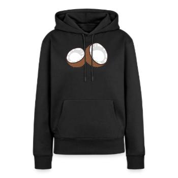 Kokosnuss offen Kokos Kokosnüsse Coconut - Frauen Premium Bio Hoodie - Schwarz - Vorne - Julia (174cm)