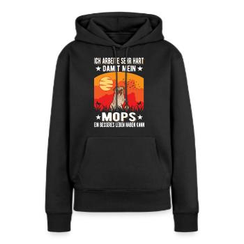 Carlin Meilleure Vie - Sweat à capuche Premium bio Femme - noir - Devant - Julia (174cm)