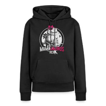 Mamasaurus Maman Dinosaure Cadeau Fête des Mères - Sweat à capuche Premium bio Femme - noir - Devant - Julia (174cm)