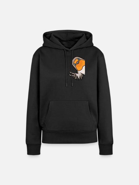 Rotkehlchen Liebhaber Vogel - Dame Premium hoodie, økologisk bomuld - sort