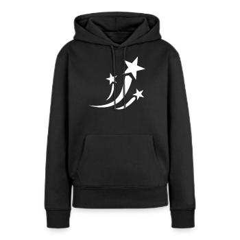 Weisse Sternschnuppen - Frauen Premium Bio Hoodie - Schwarz - Vorne - Julia (174cm)