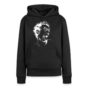 Punk - Sweat à capuche Premium bio Femme - noir - Devant - Julia (174cm)