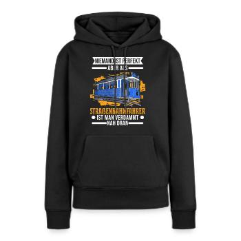 Straßenbahn Straßenbahnfahrer Tram S-Bahn - Frauen Premium Bio Hoodie - Schwarz - Vorne - Julia (174cm)