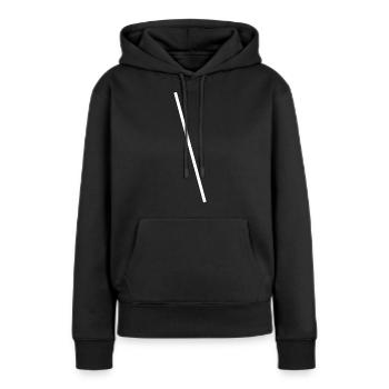 Weisser Schrägstrich Simpel Design - Frauen Premium Bio Hoodie - Schwarz - Vorne - Julia (174cm)