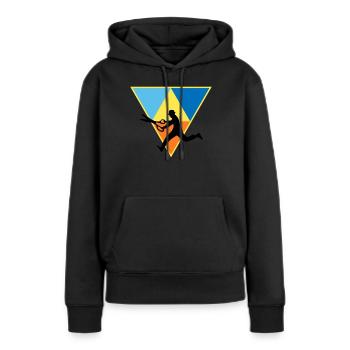 Éditeur en détresse - Sweat à capuche Premium bio Femme - noir - Devant - Julia (174cm)