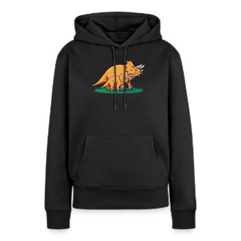 Dinosaurier Triceratops Lustiger Dino - Frauen Premium Bio Hoodie - Schwarz - Vorne - Julia (174cm)