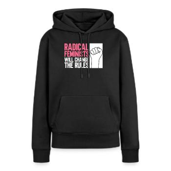 Féminisme radical Droits des femmes féministes - Sweat à capuche Premium bio Femme - noir - Devant - Julia (174cm)