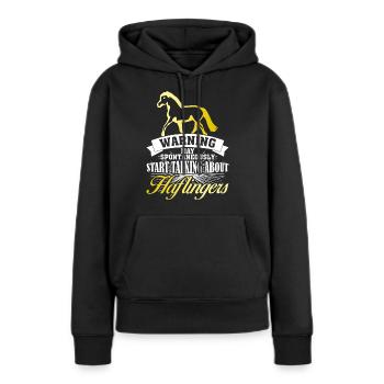 Haflinger disant blague Haflinger - Sweat à capuche Premium bio Femme - noir - Devant - Julia (174cm)