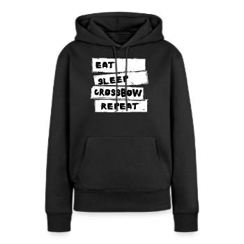 Arbalète - Besta Tshirt - Sweat à capuche Premium bio Femme - noir - Devant - Julia (174cm)