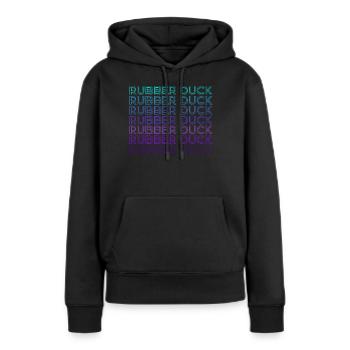Gummi-Ente Retro - Frauen Premium Bio Hoodie - Schwarz - Vorne - Julia (174cm)