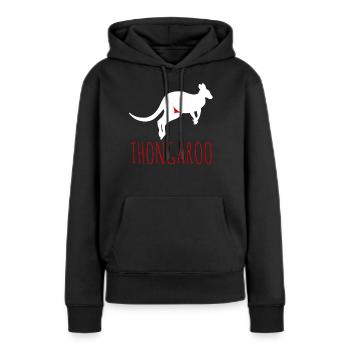 Kangourou Thoung Kangourous - Sweat à capuche Premium bio Femme - noir - Devant - Julia (174cm)
