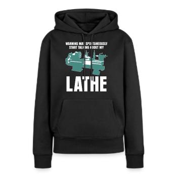 Tour d’usinage Tour Tour - Sweat à capuche Premium bio Femme - noir - Devant - Julia (174cm)