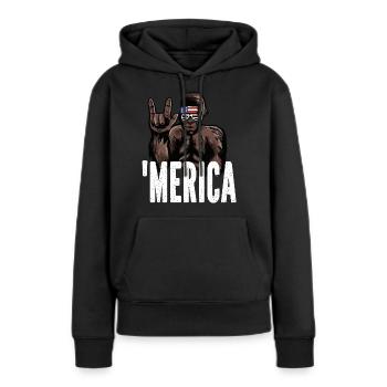 Bigfoot Independence Day Amérique États-Unis - Sweat à capuche Premium bio Femme - noir - Devant - Julia (174cm)