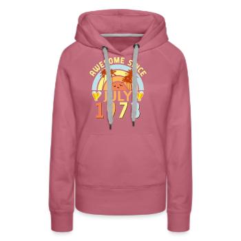 Meilleure année de naissance 1973 En juillet - Sweat à capuche Premium bio Femme - mauve - Devant - Isabella (175cm)