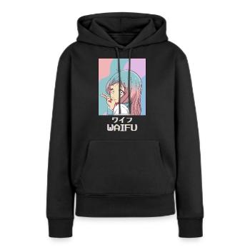 Waifu Anime Mädchen Japanisch Vaporwave Ästhetisch - Frauen Premium Bio Hoodie - Schwarz - Vorne - Julia (174cm)