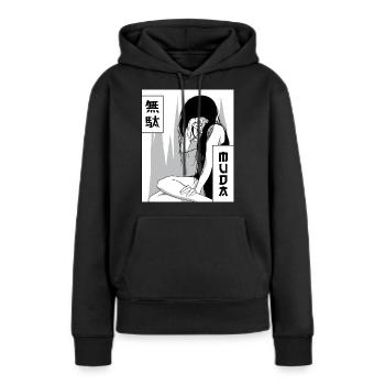 Emo Anime Girl Goth Vaporwave Esthétique Muda - Sweat à capuche Premium bio Femme - noir - Devant - Julia (174cm)
