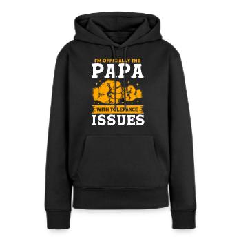 Papa Vater Vati Papa - Frauen Premium Bio Hoodie - Schwarz - Vorne - Julia (174cm)