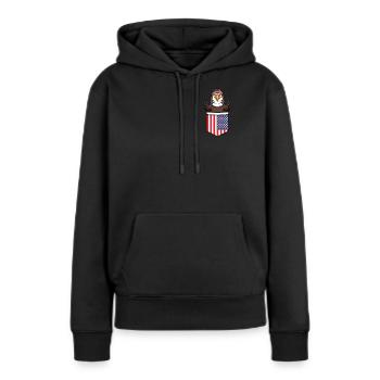 Adler USA Independence Day Amérique - Sweat à capuche Premium bio Femme - noir - Devant - Julia (174cm)