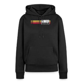 Synthétiseur Rétro Synthétiseurs Modulaires - Sweat à capuche Premium bio Femme - noir - Devant - Julia (174cm)