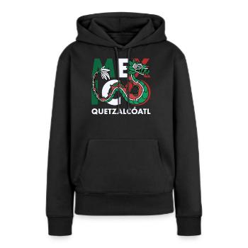 Quetzalcoatl Aztecs Maya Inca Toltec Cadeau - Sweat à capuche Premium bio Femme - noir - Devant - Julia (174cm)