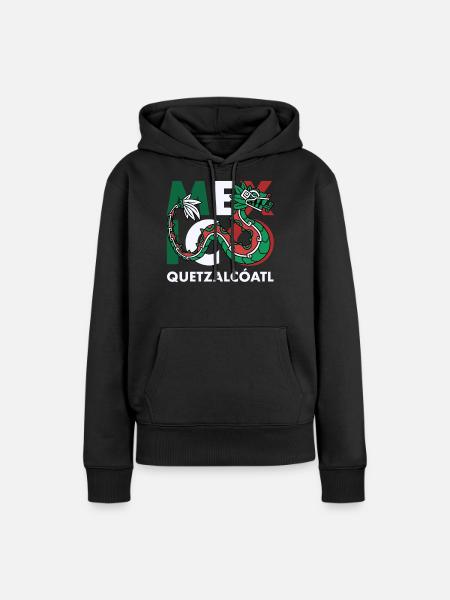 Quetzalcoatl Aztecs Maya Inca Toltec Cadeau - Sweat à capuche Premium bio Femme - noir