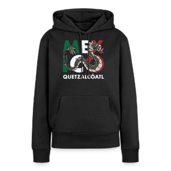 Quetzalcoatl Aztecs Maya Inca Toltec Cadeau - Sweat à capuche Premium bio Femme - noir - Devant - Julia (174cm)