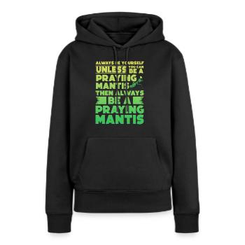 Gottesanbeterin Mantis Fangschrecke - Frauen Premium Bio Hoodie - Schwarz - Vorne - Julia (174cm)
