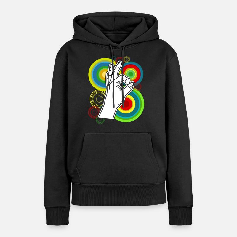 Regardé dans Rétro drôle Regardé dans - Sweat à capuche Premium bio Femme - noir