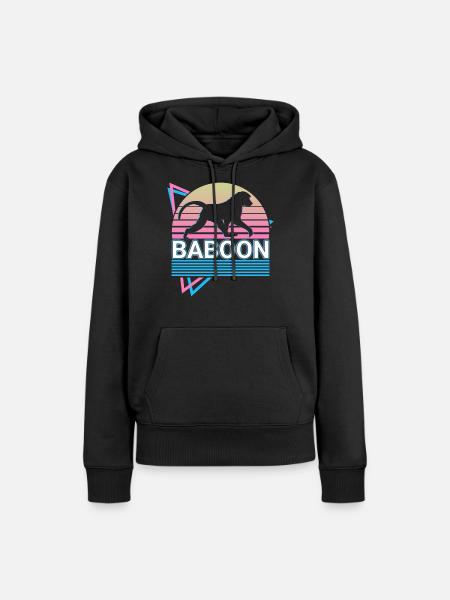 Pavian Retro Geschenk - Frauen Premium Bio Hoodie - Schwarz